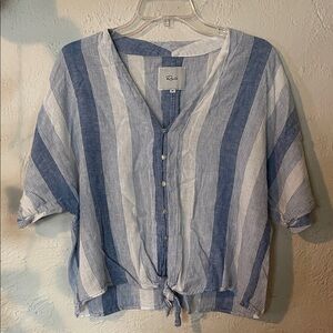 Rails Blue  and White Striped Women's Top